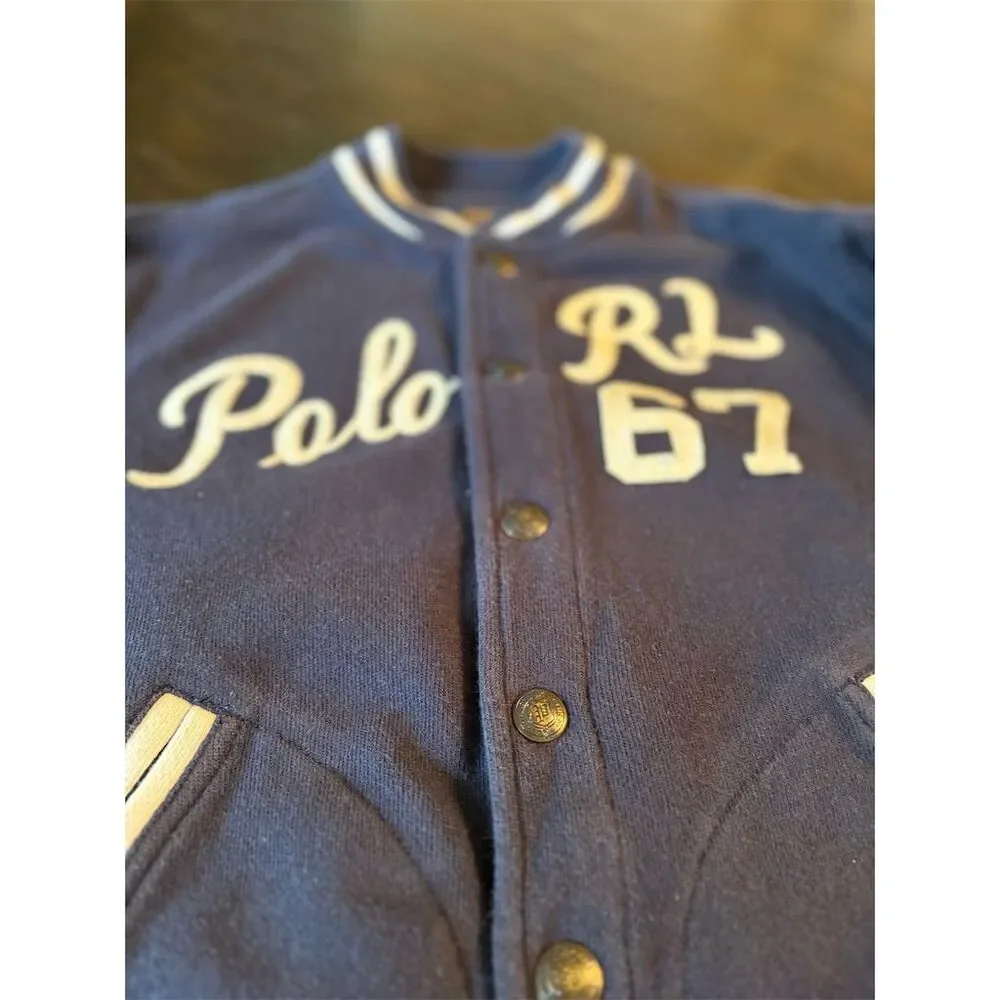 Polo Ralph Lauren Kids Varsity Jacket Blue Size 6‎  Snap Closure